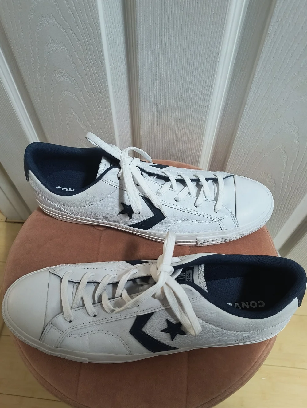 Converse Star Player Leather OX - 159740/White/Navy/White Size 12 - Picture 4 of 8